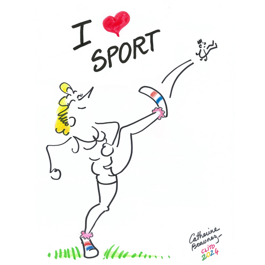 T-shirt manches courtes "I love sport !"- collection "Signé Clito 2024"