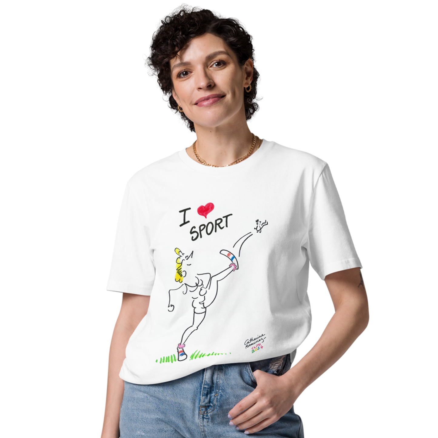 T-shirt manches courtes "I love sport !"- collection "Signé Clito 2024"