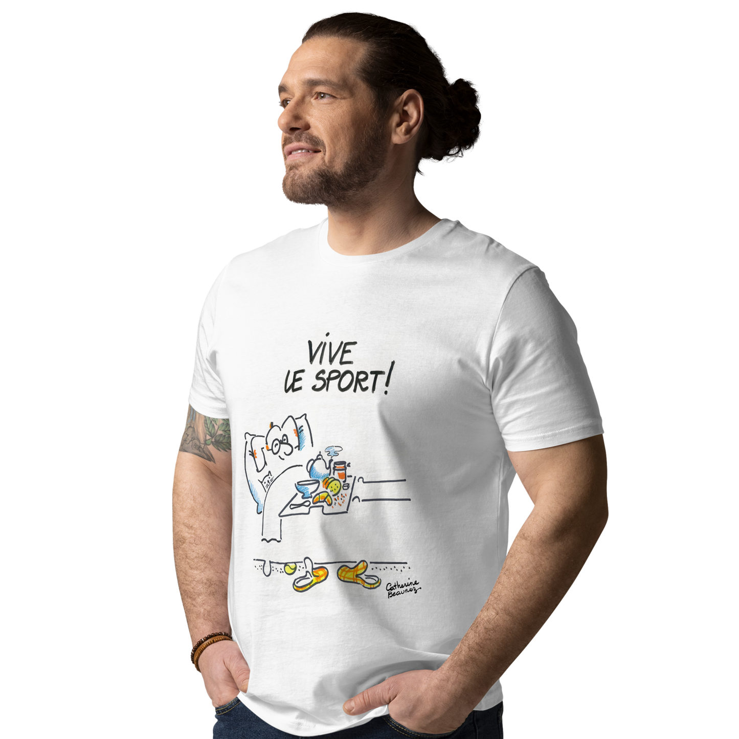 T-shirt manches courtes "Vive le sport ! " Homme - collection "GO 2024 !"