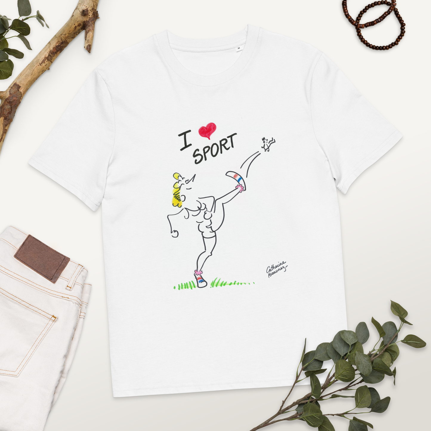 T-shirt manches courtes "I love sport" - collection "GO 2024 !"