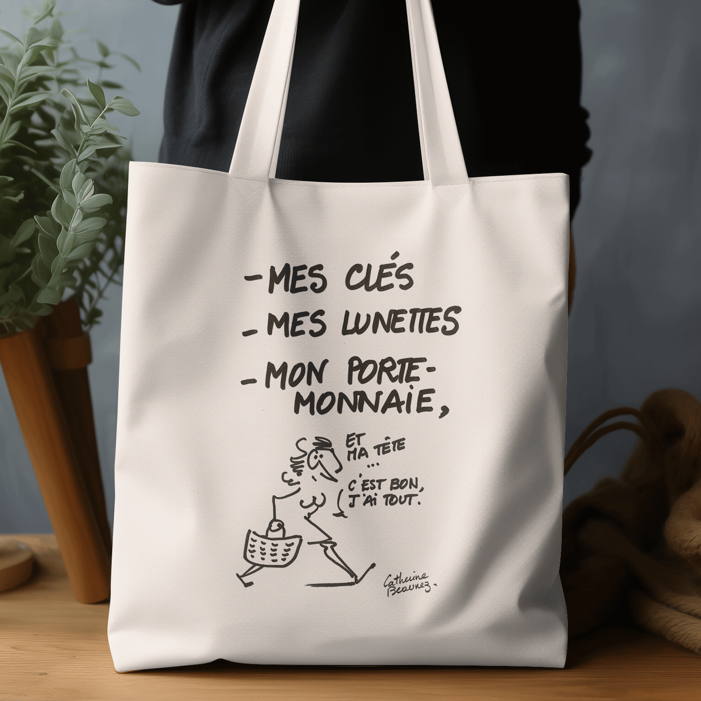 Tote bag "Les courses" - collection "Au quotidien"