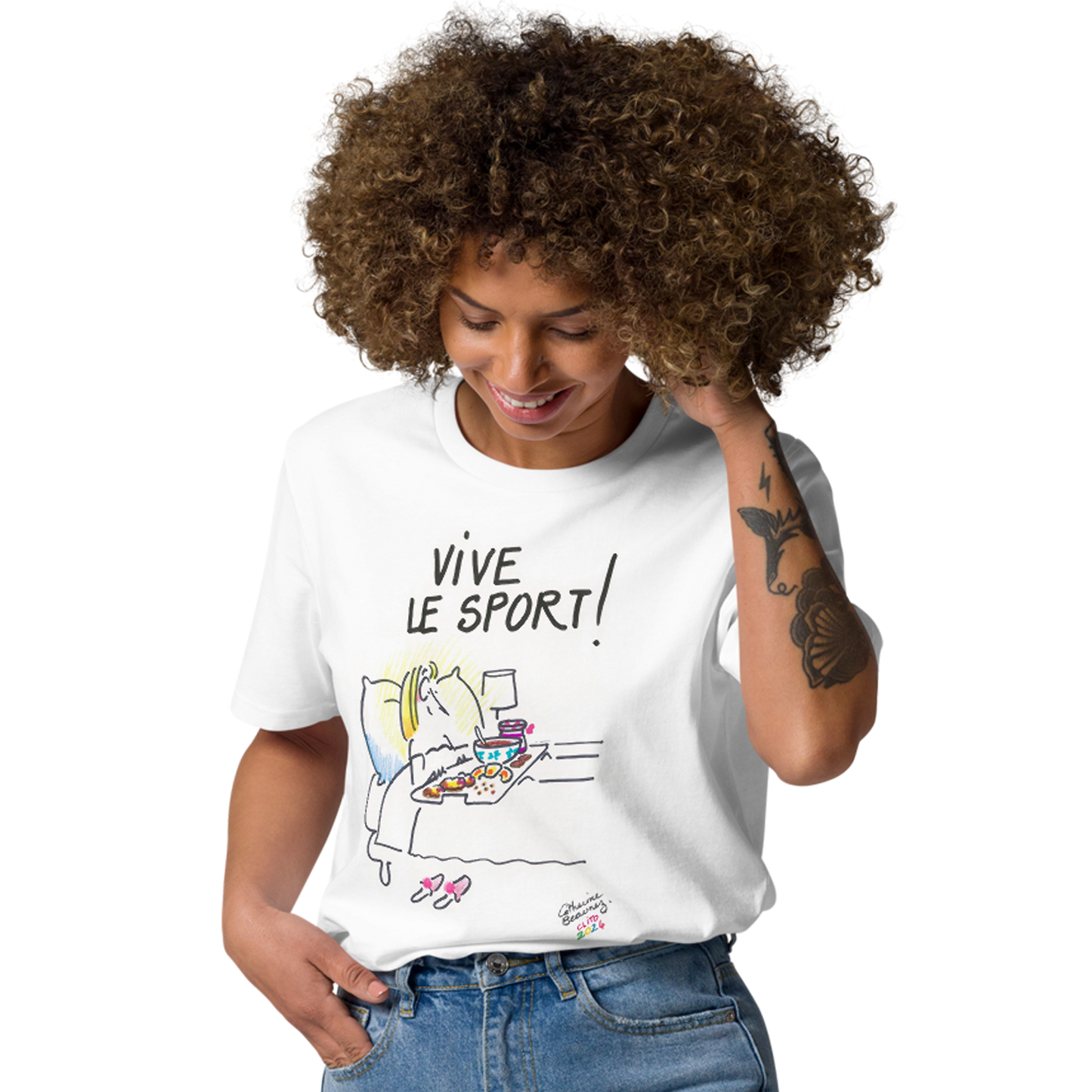T-shirt manches courtes "Vive le sport !" Femme- collection "Signé Clito 2024"